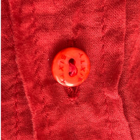 Red Miss Sixty Cotton Botton Up Blouse - Picture 3 of 5